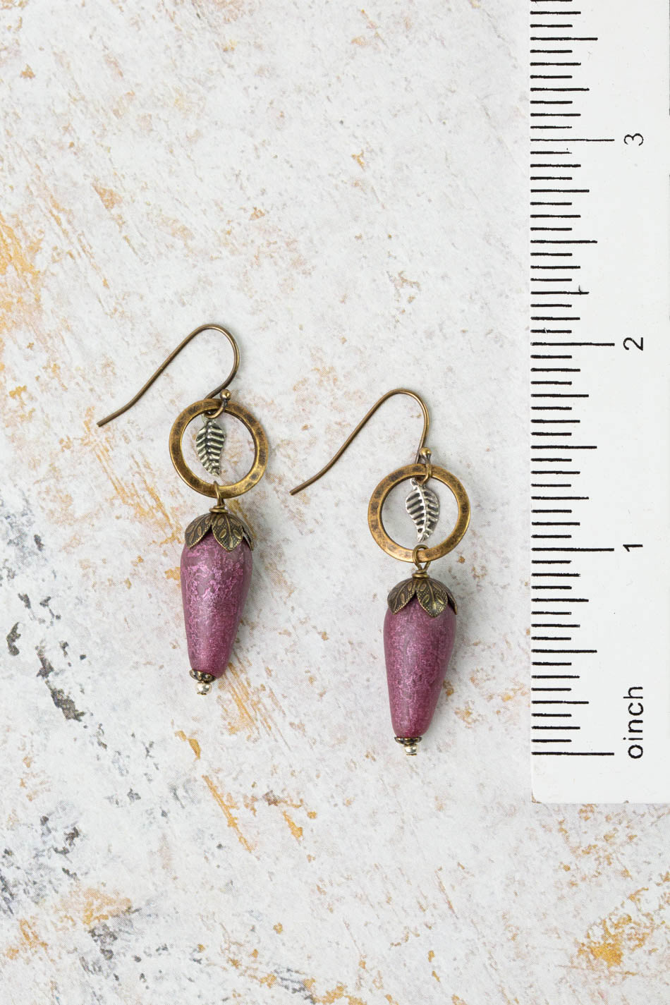 Earthen Czech Glass Simple Earrings