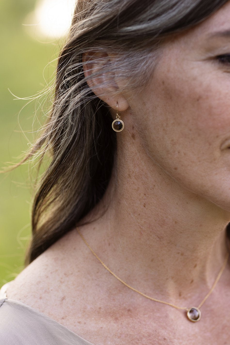 Favorites Smoky Quartz Bezel Earrings