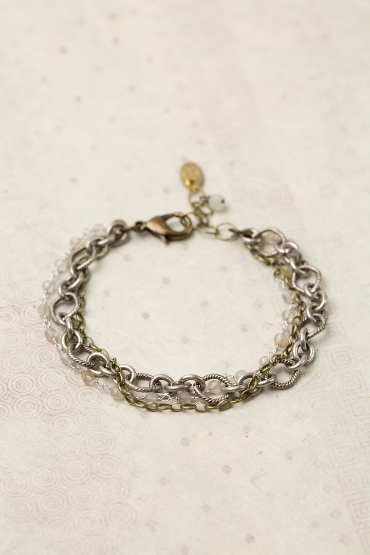 Guidance 7.5-8.5" Gold Rutilated Quartz Multistrand Bracelet