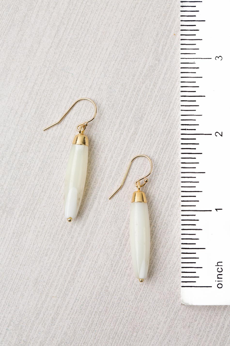 Limited Edition Smooth Spindle Shaped Mother Of Pearl Simple Earrings