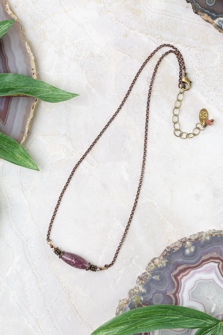 Mauve 16.5-18.5" Lepidolite Simple Necklace