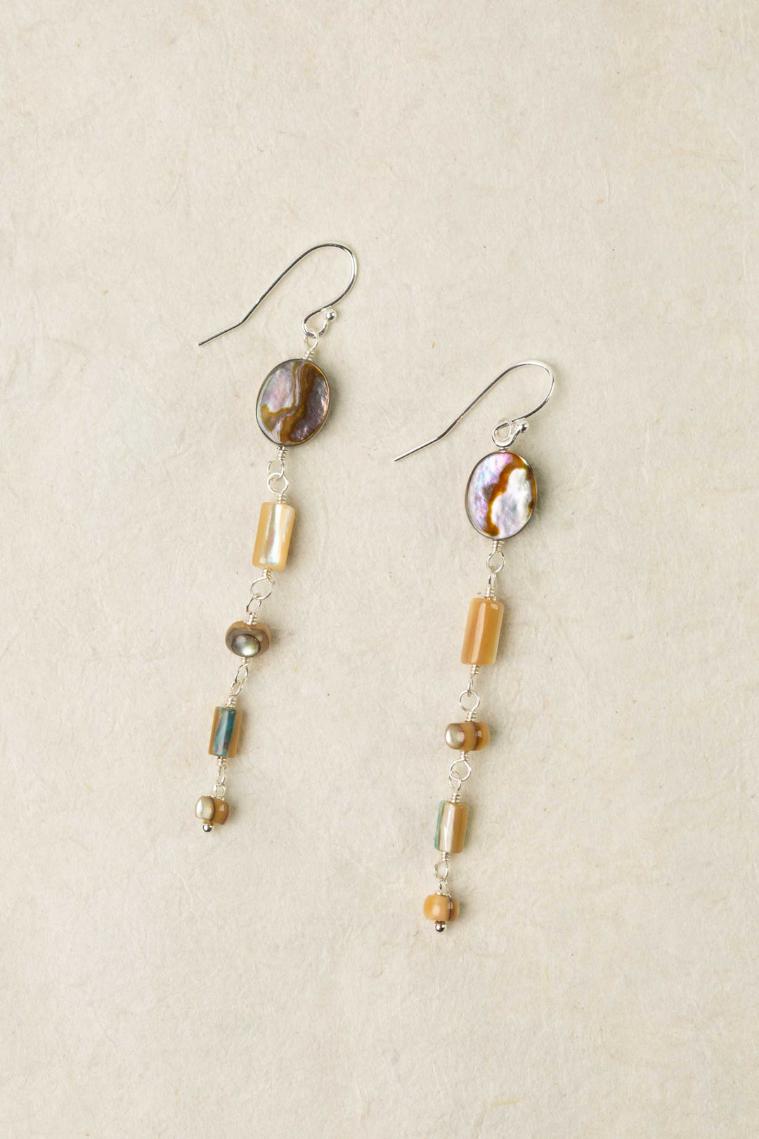 Mystic Abalone Dangle Earrings