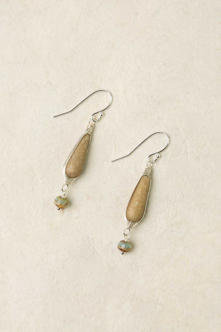 Mystic Czech Glass Herringbone Earrings