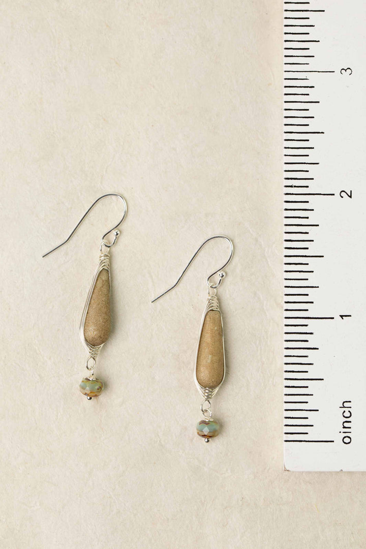 Mystic Czech Glass Herringbone Earrings
