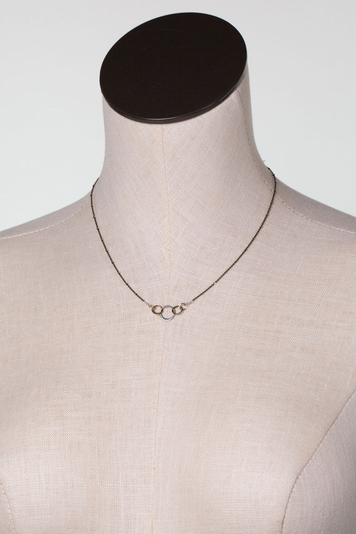 Nightfall 16-18" Mixed Metal Circles Simple Necklace