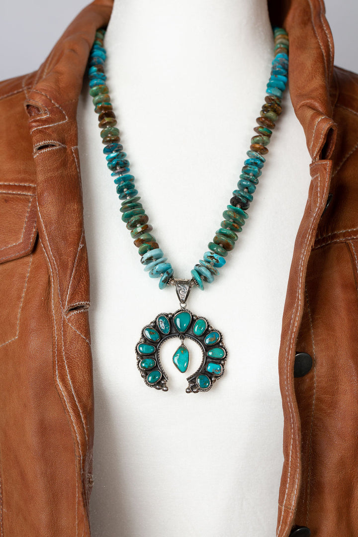 Federico 22.5-24.5" Turquoise Pendant Statement Necklace