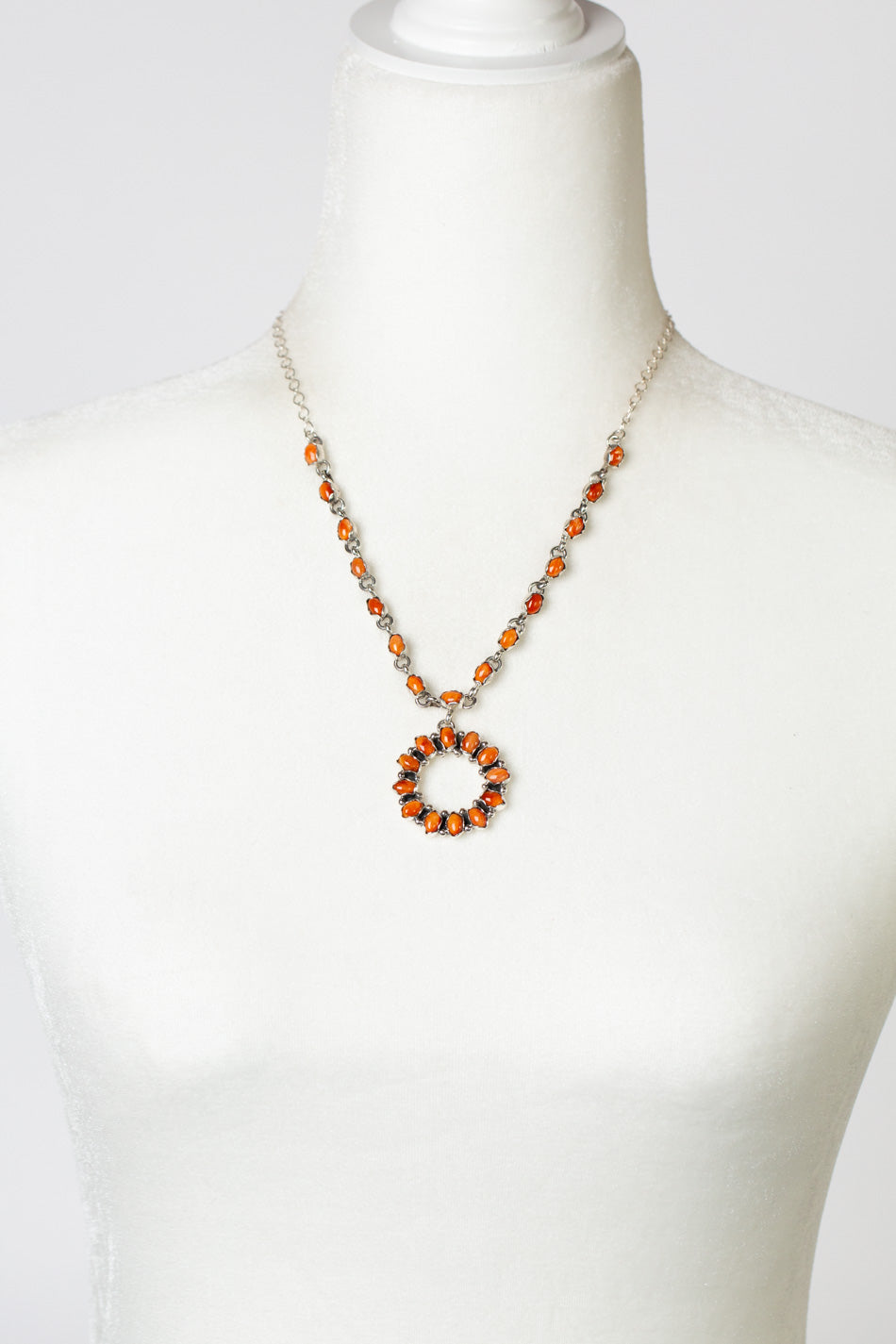 Betty Tom 20" Orange Spiny Oyster Statement Necklace