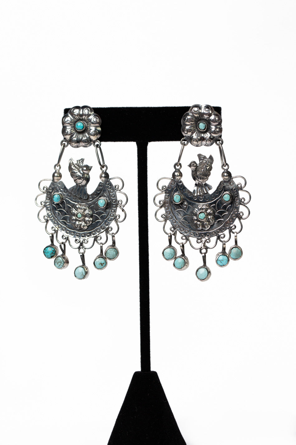 Federico Sleeping Beauty Turquoise Detailed Statement Earrings