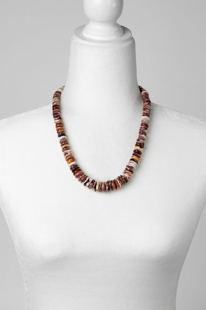 One Of A Kind 20.5-22.5" Spiny Oyster Statment Necklace