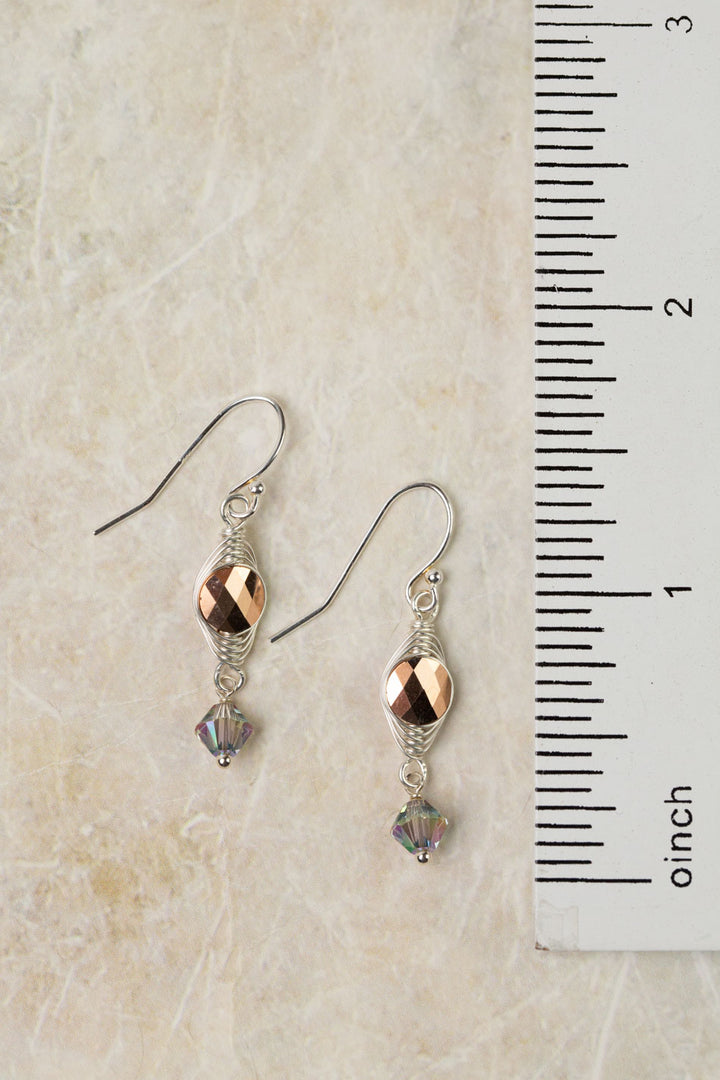 One Of A Kind Round Swarovski Diamond Herringbone Earrings