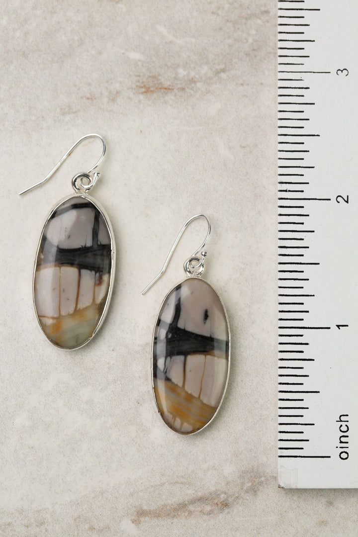 One Of A Kind Oval Jasper Statement Earrings