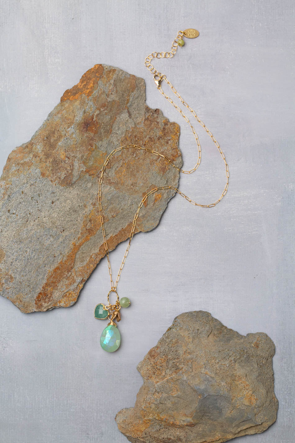 One Of A Kind 17-19" Kyanite, Aquamarine With Amazonite Cluster Necklace