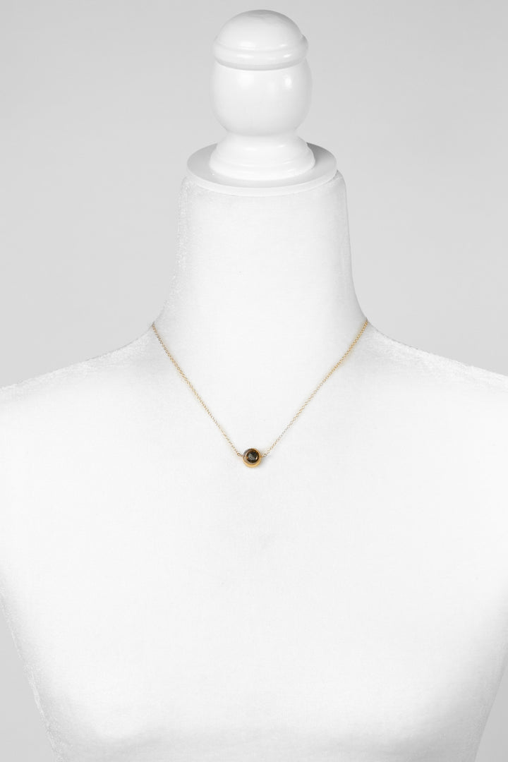 One Of A Kind 15.25-17.25" Vermeil With Pyrite Simple Necklace