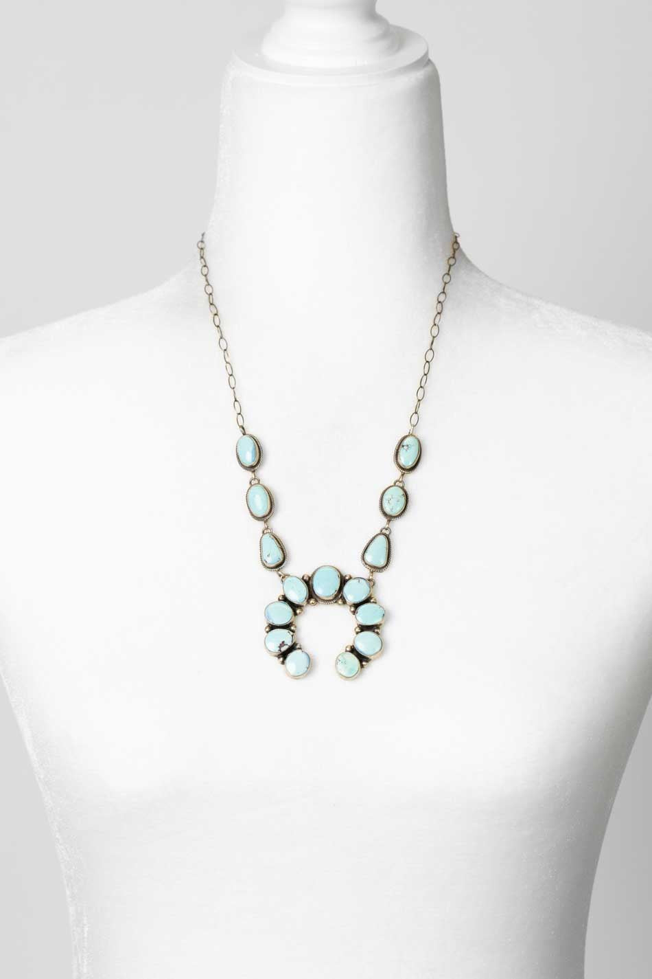 Darrin Livingston 22.5" Golden Hills Turquoise Statement Necklace And Earring Set
