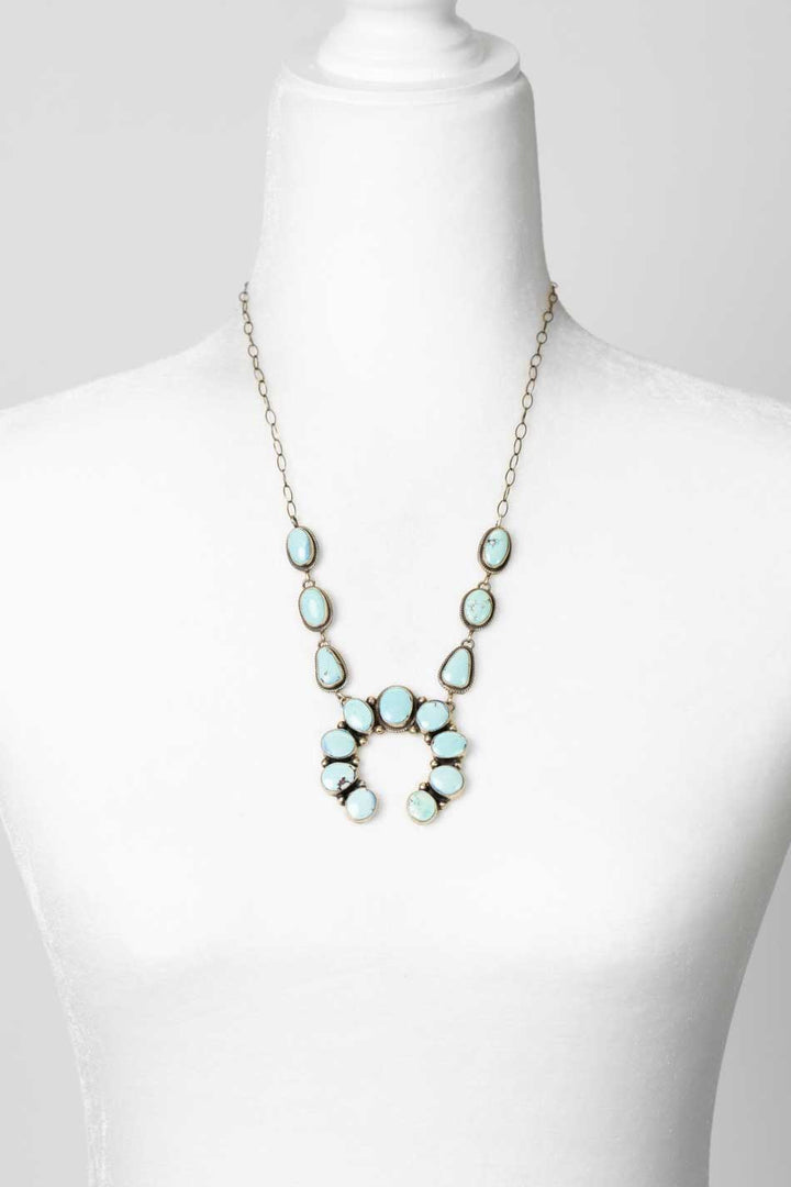 Darrin Livingston 22.5" Golden Hills Turquoise Statement Necklace And Earring Set