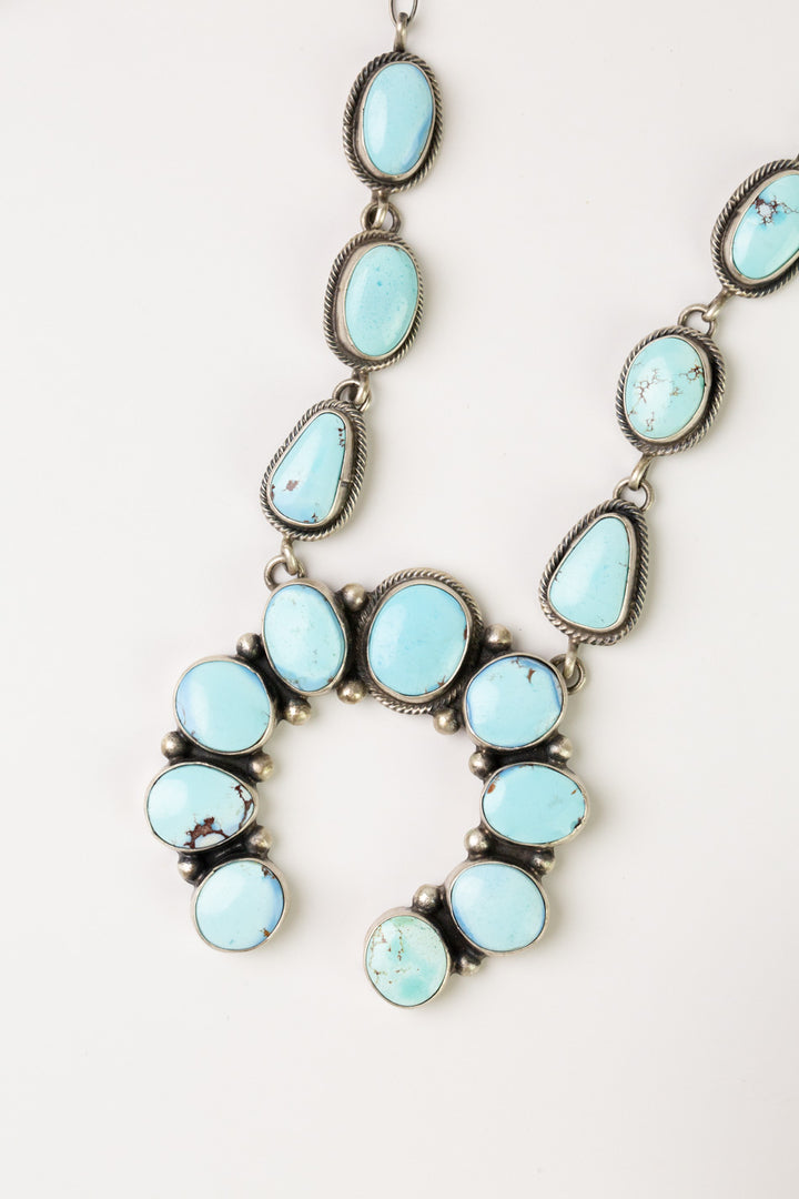 Darrin Livingston 22.5" Golden Hills Turquoise Statement Necklace And Earring Set