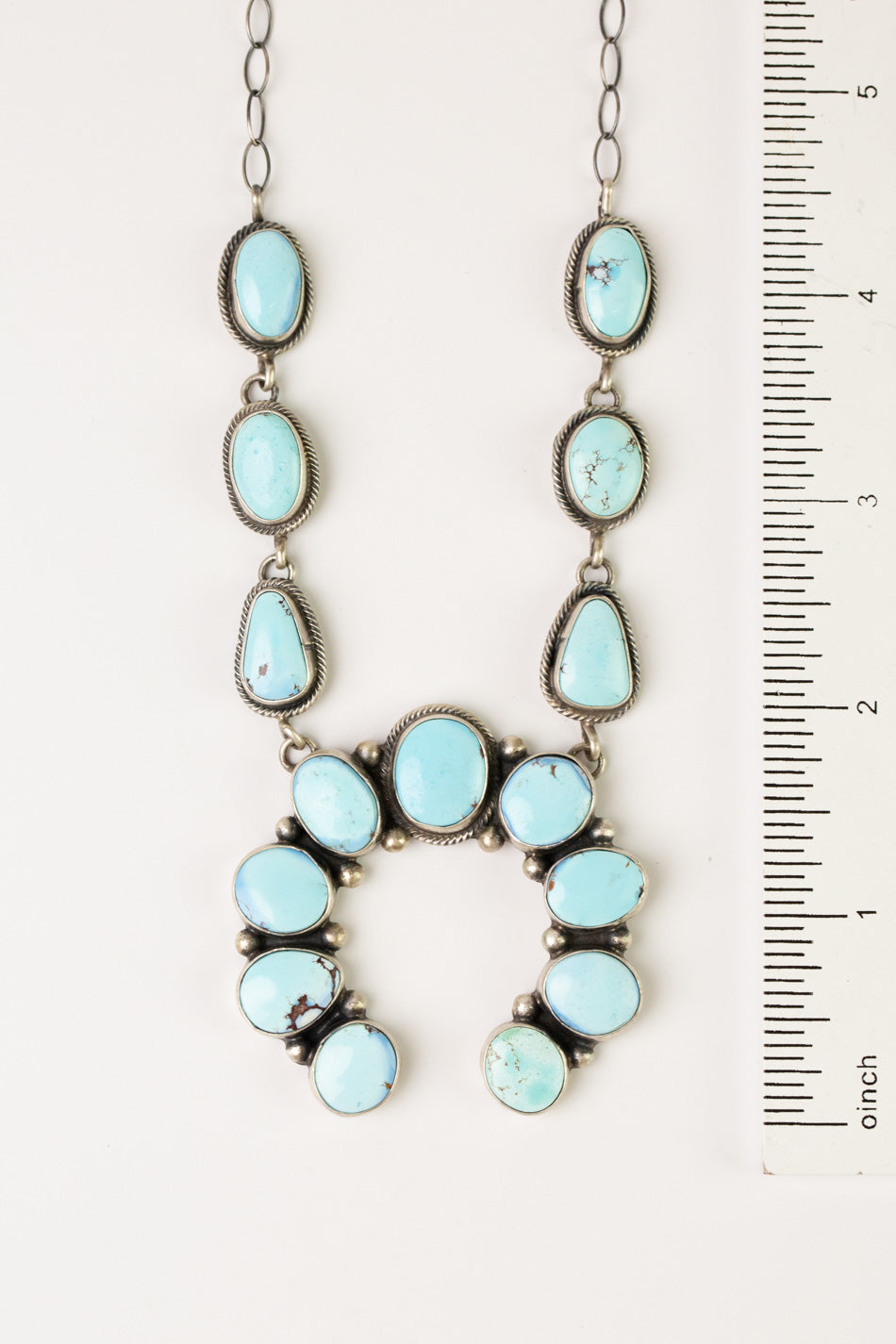 Darrin Livingston 22.5" Golden Hills Turquoise Statement Necklace And Earring Set