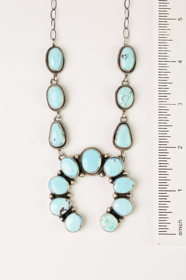 Darrin Livingston 22.5" Golden Hills Turquoise Statement Necklace And Earring Set