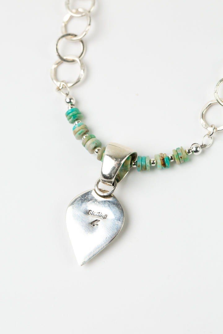 Native American 18.75-20.75" Turquoise Inlay Simple Necklace