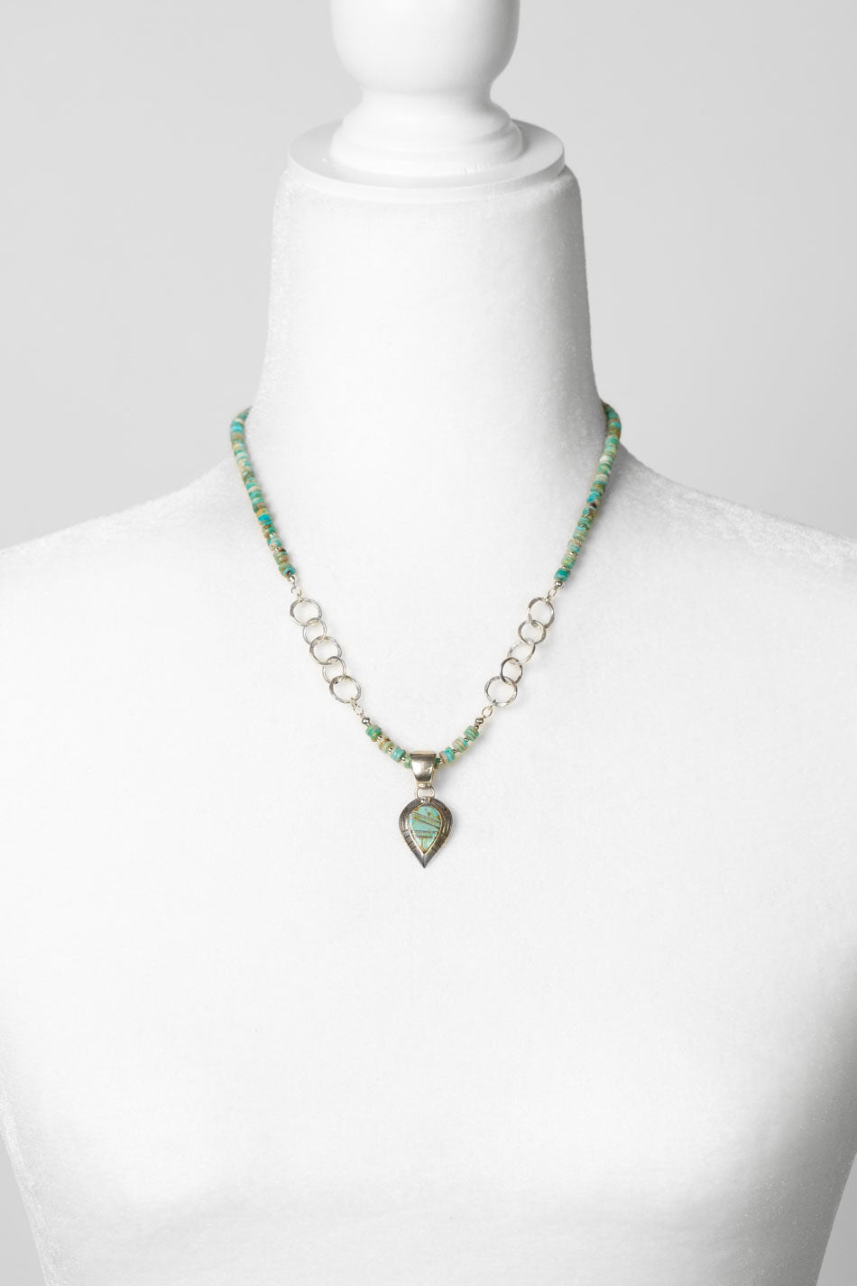 Native American 18.75-20.75" Turquoise Inlay Simple Necklace