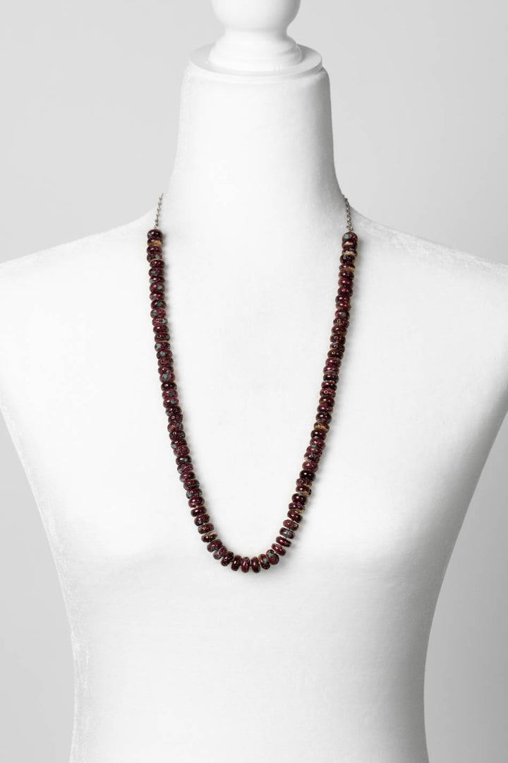 One Of A Kind 29.5-31.5 Purple Spiny Oyster Simple Necklace
