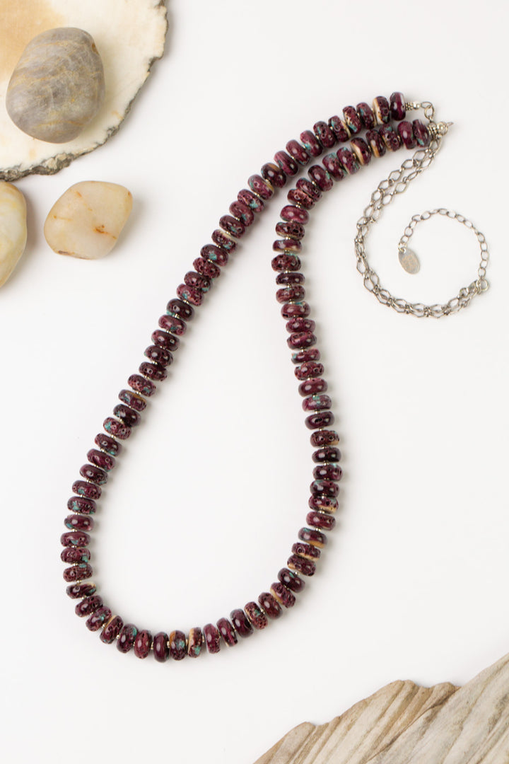 One Of A Kind 29.5-31.5 Purple Spiny Oyster Simple Necklace