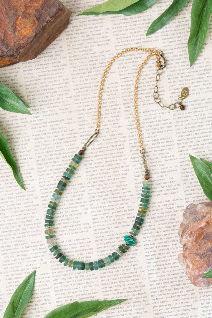 Atlas 19-21" Czech Glass, Roman Glass Simple Necklace