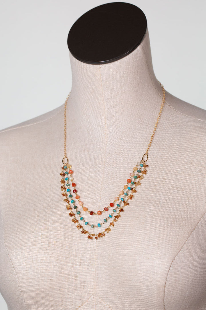 One Of A Kind 20-22" Spiny Oyster, Turquoise Multistrand Necklace