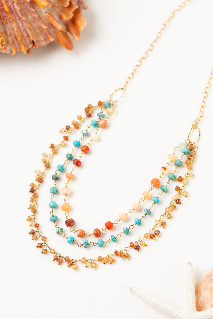 One Of A Kind 20-22" Spiny Oyster, Turquoise Multistrand Necklace