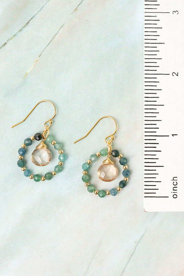 Ocean Waves Grandidierite, Topaz Simple Earrings
