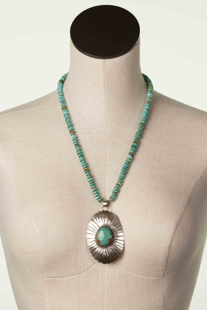 One Of A Kind 21.75-23.75" Royston Turquoise Statement Necklace