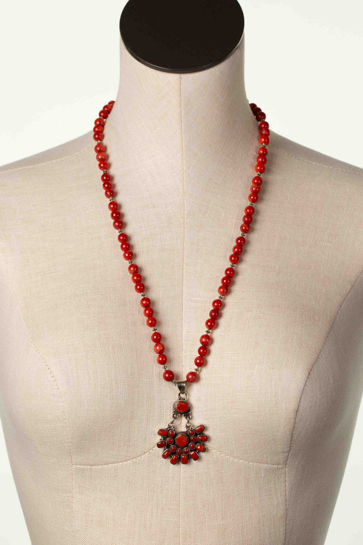 One Of A Kind 25-27" Coral Statement Necklace
