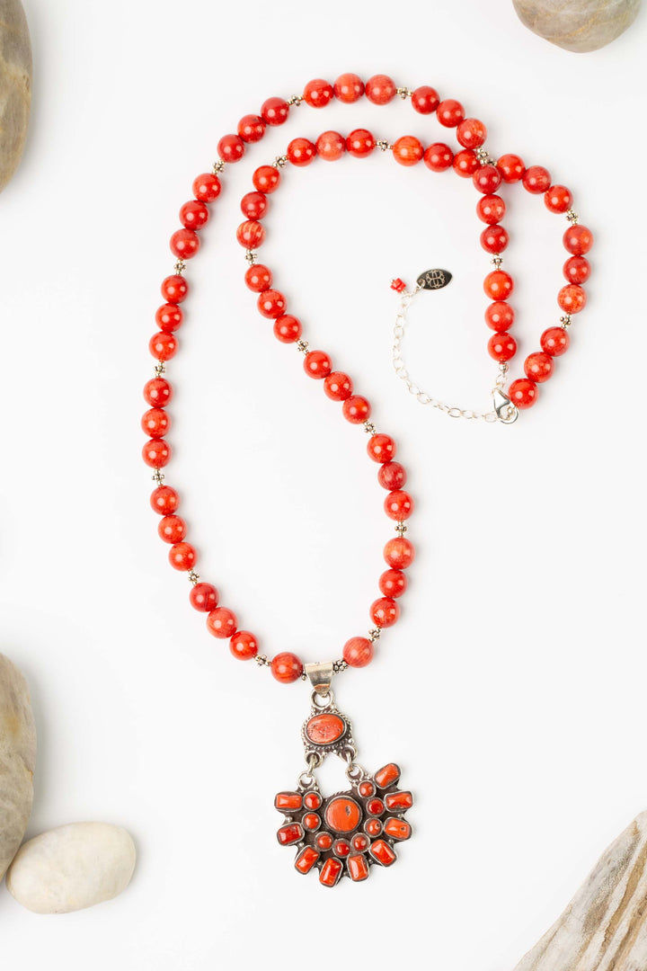 One Of A Kind 25-27" Coral Statement Necklace