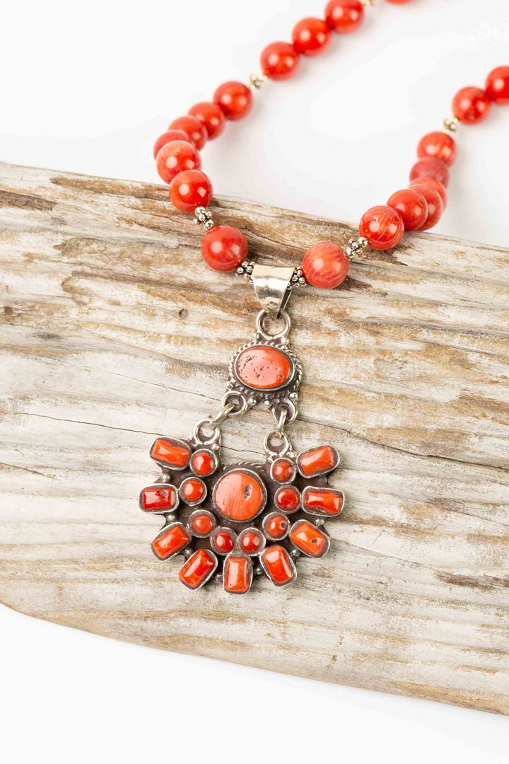 One Of A Kind 25-27" Coral Statement Necklace