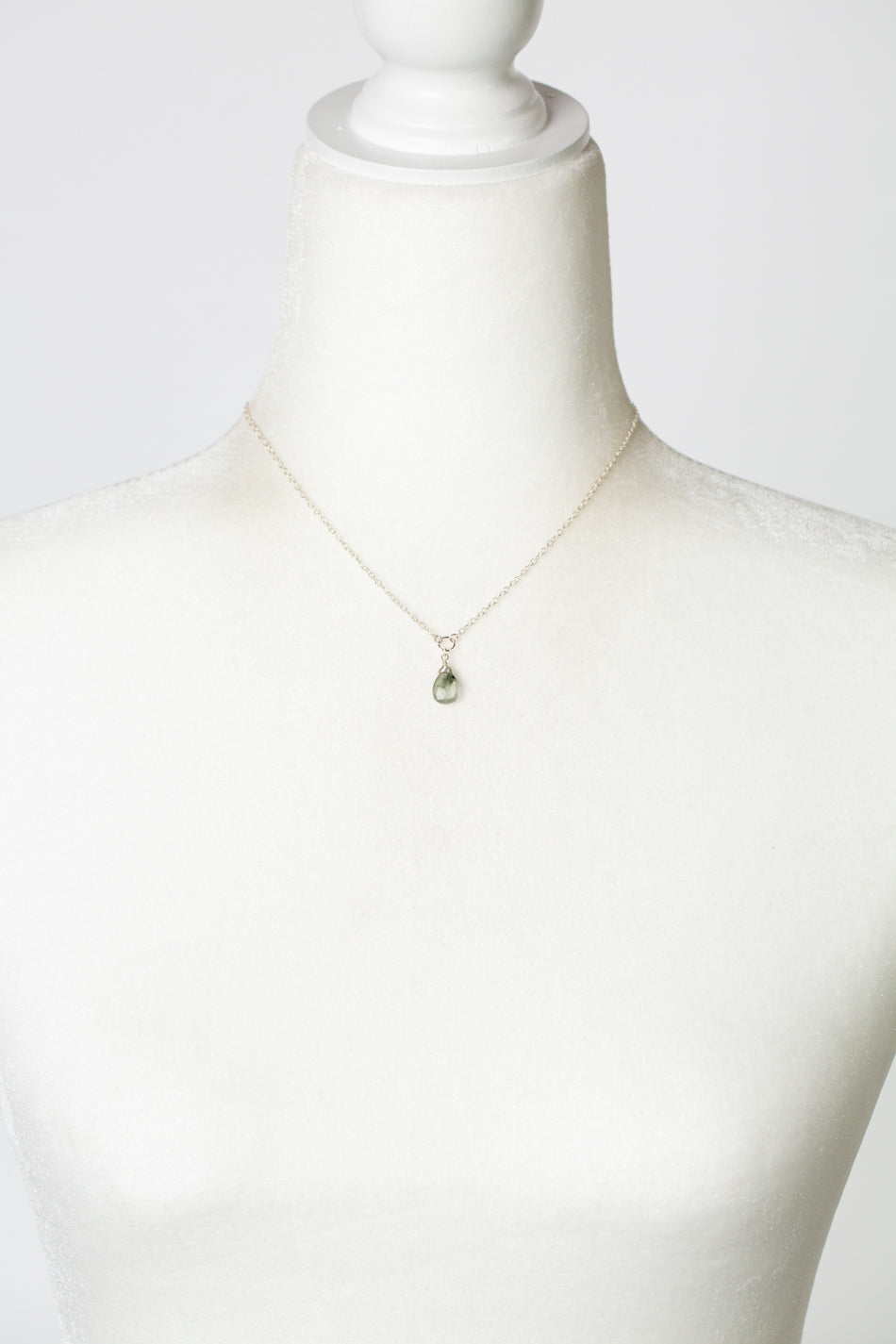 Pacifica 14.5-16.25" Faceted Chlorite Quartz Briolette Simple Necklace