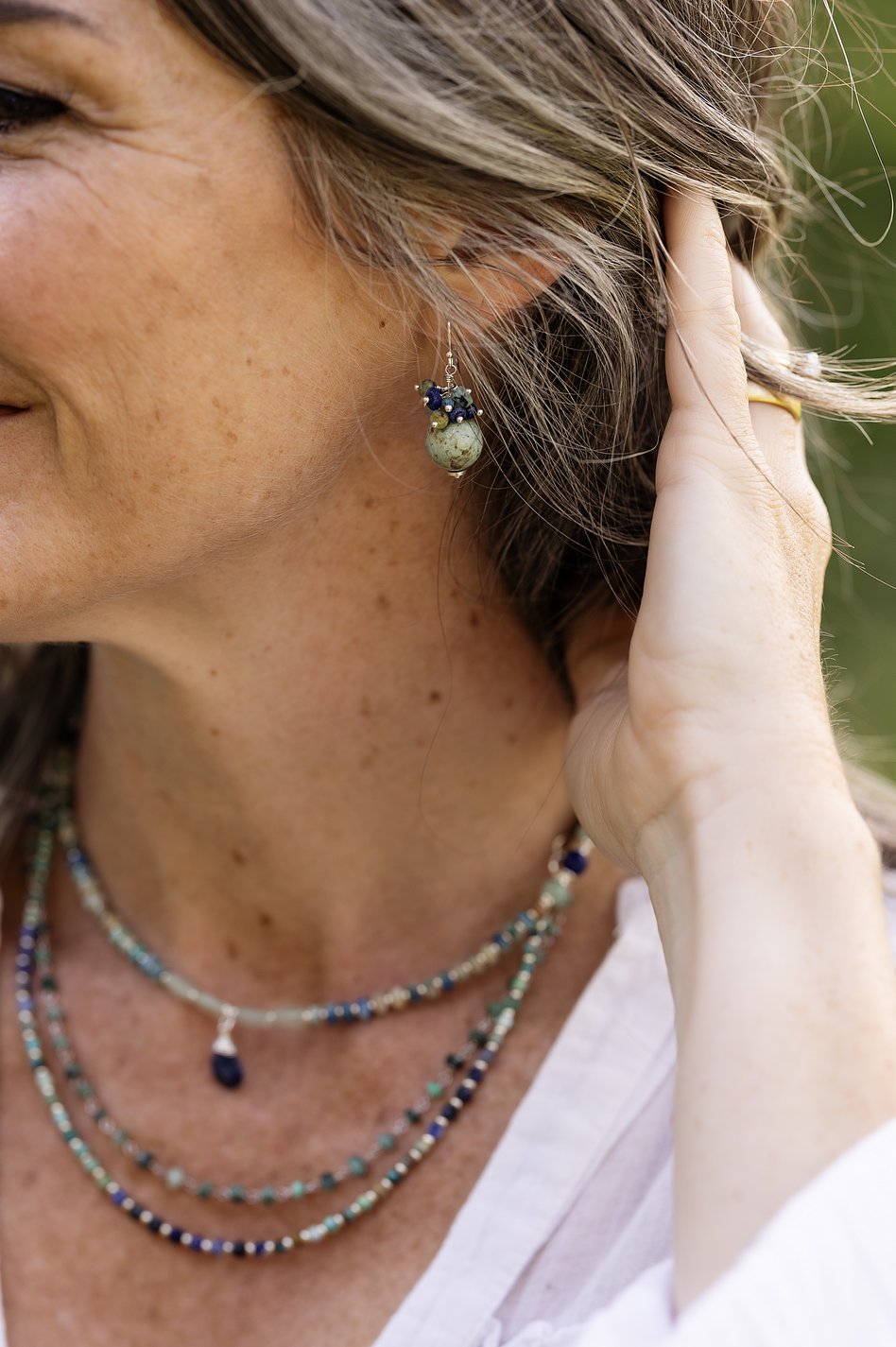 Pacifica Lapis Lazuli With Blue Jasper Cluster Earrings