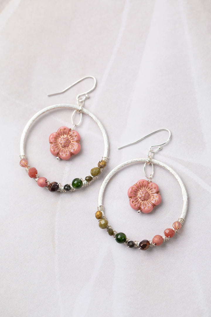 Promise Crystal, Jasper With Czech Glass Statement Earrings