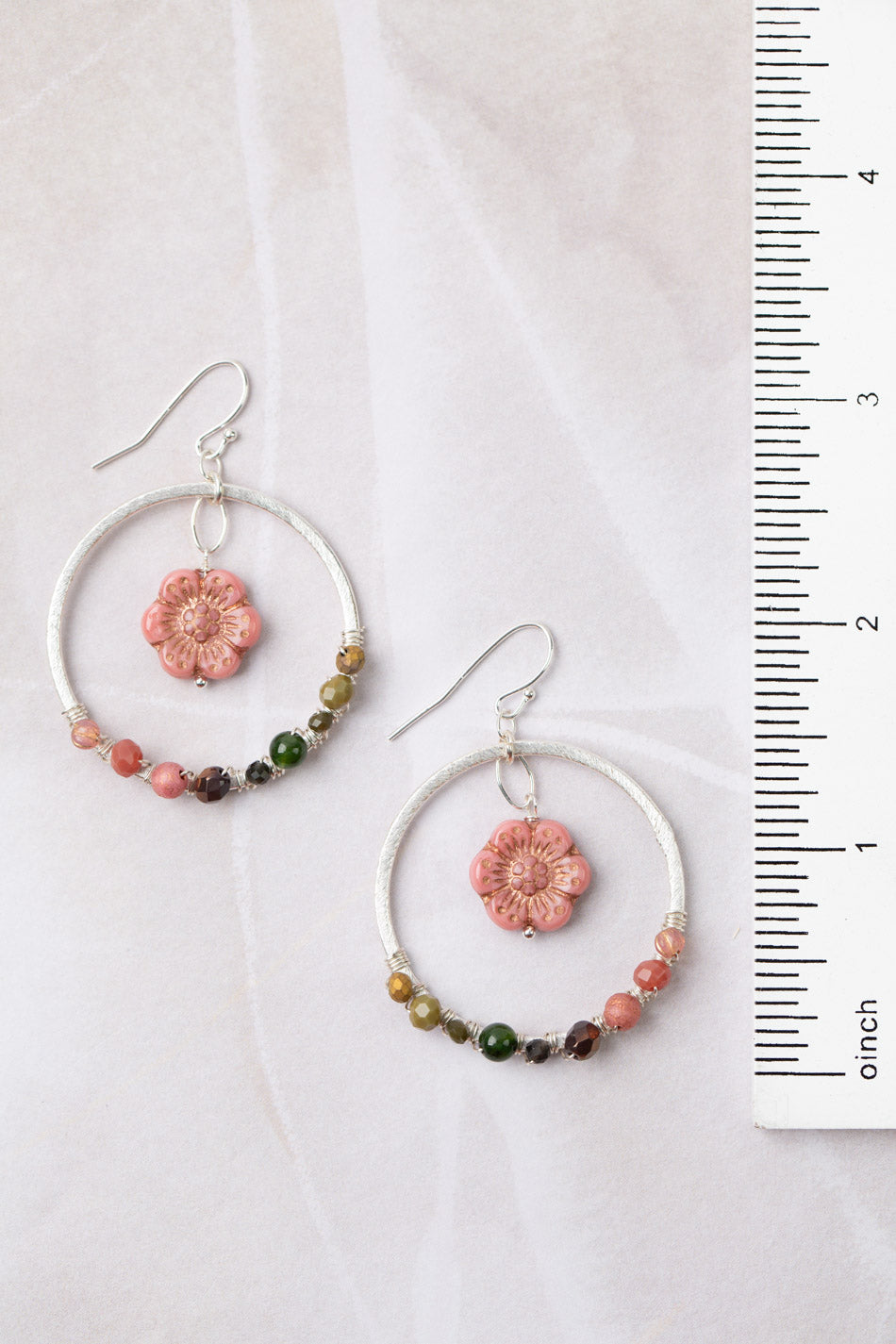 Promise Crystal, Jasper With Czech Glass Statement Earrings