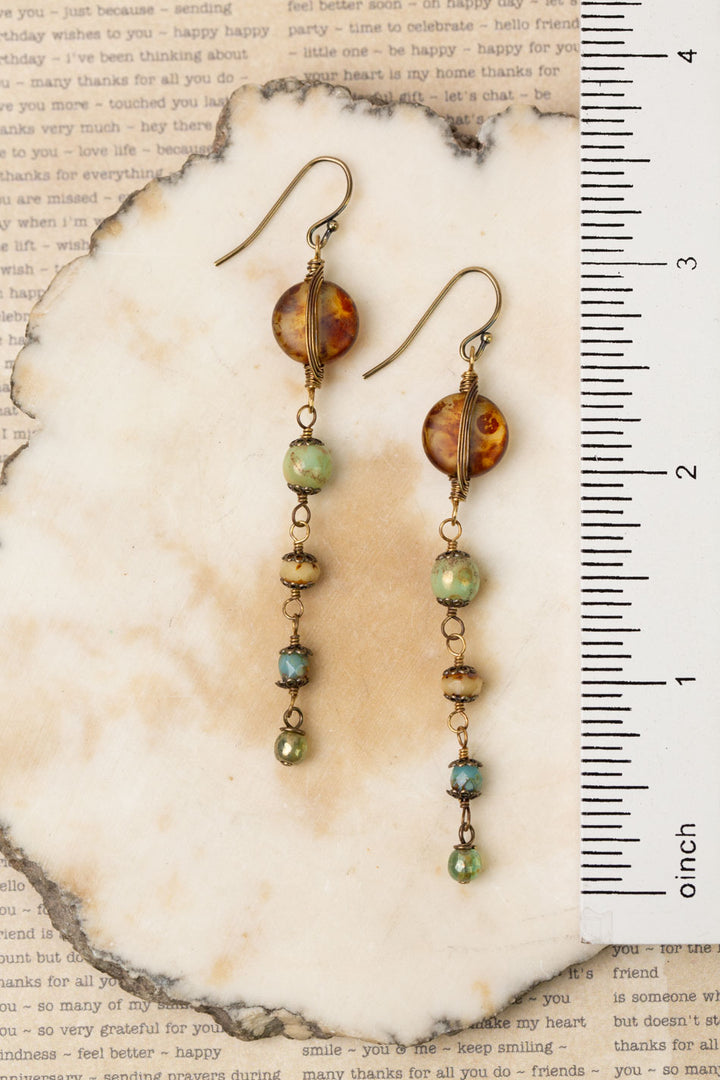 Rustic Creek Czech Glass Cascading Dangle Earrings