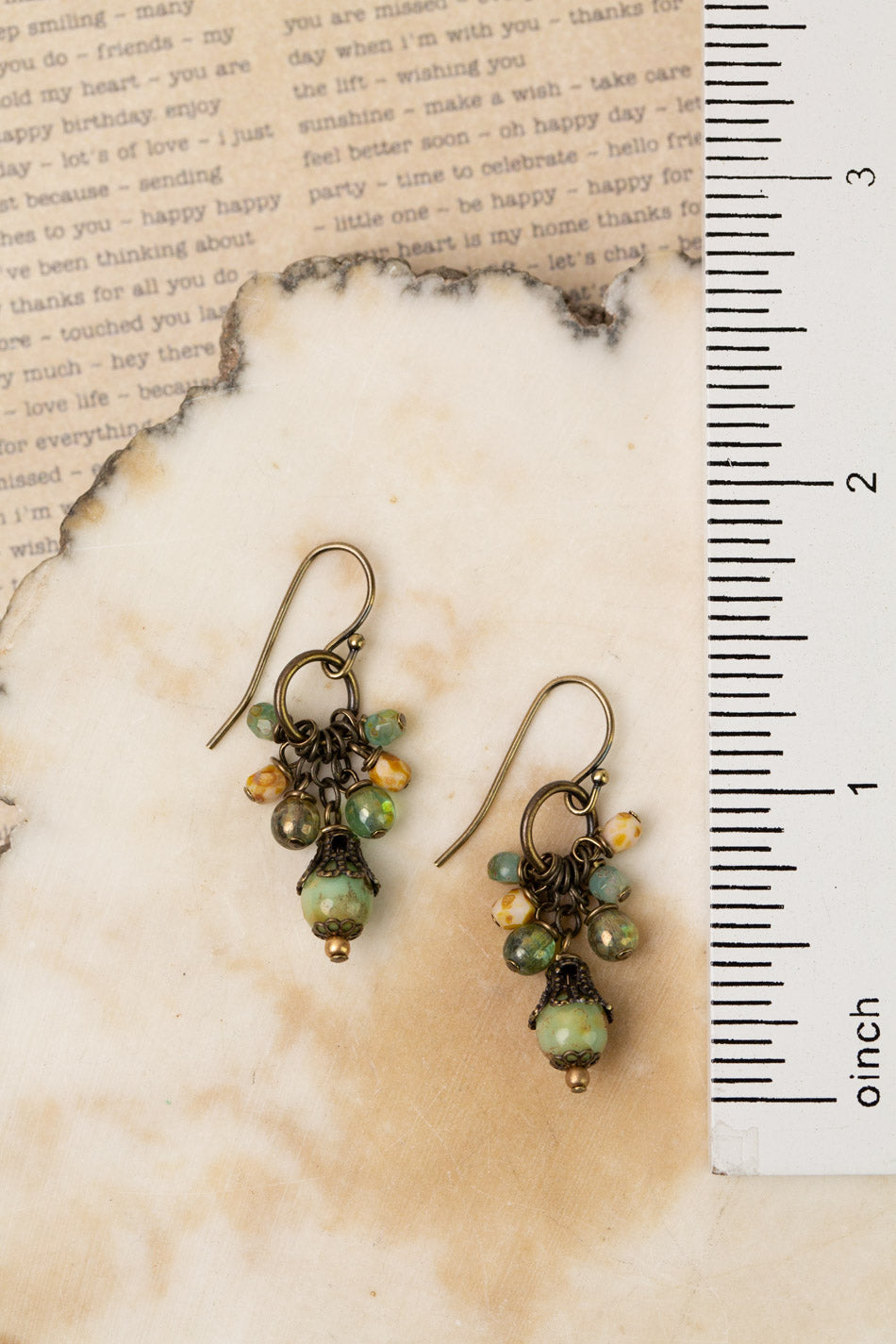 Rustic Creek Czech Glass Cluster Earrings