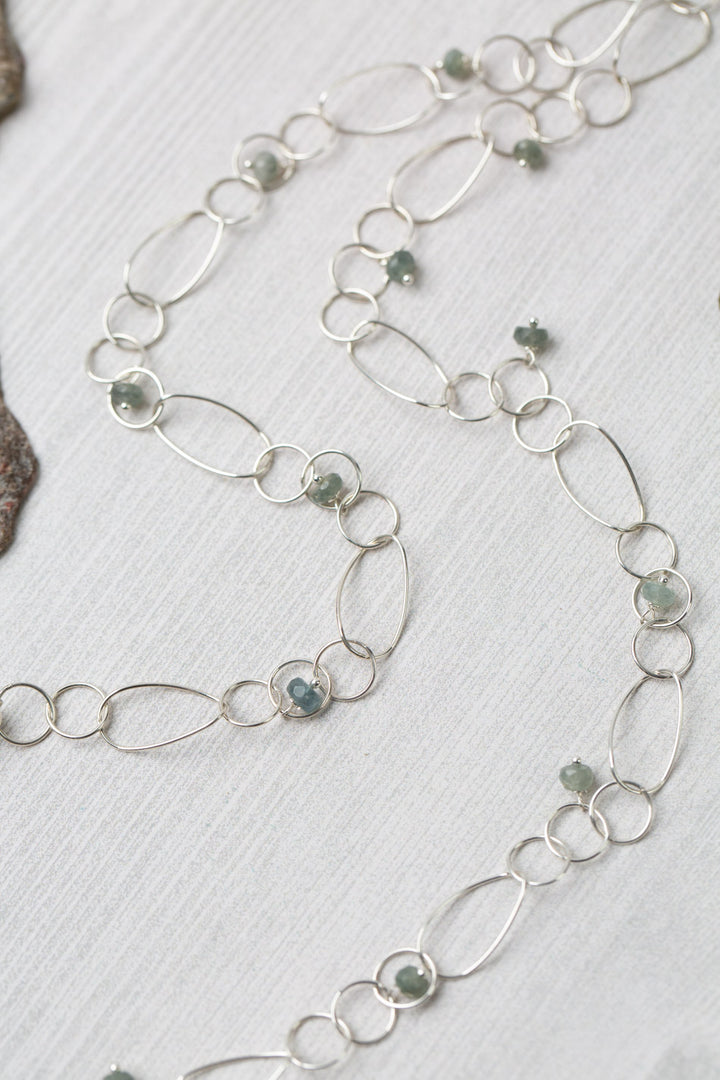 Resilience 25-27" Green Moss Aquamarine Simple Necklace