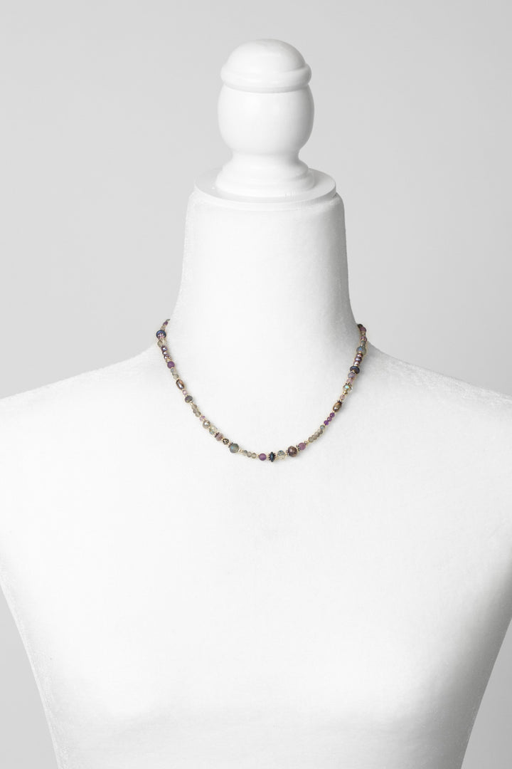 Reflections 16-18" Freshwater Pearl, Czech Glass, Crystal Simple Necklace