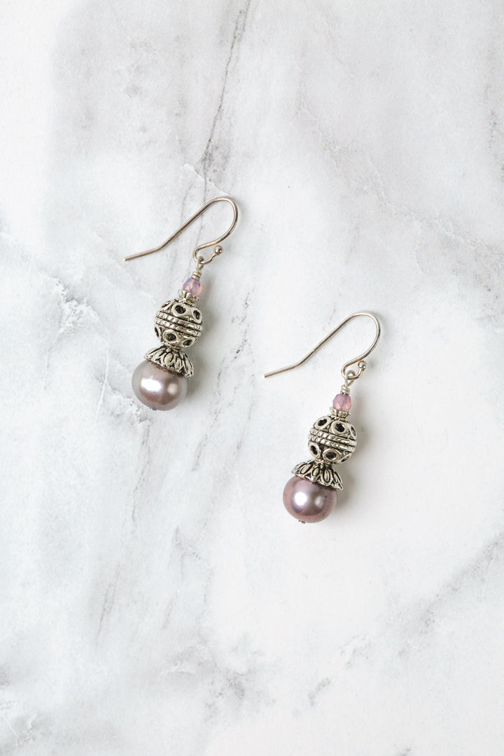 Reflections Pearl, Czech Glass Simple Earrings