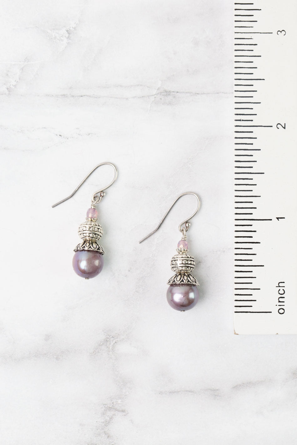 Reflections Pearl, Czech Glass Simple Earrings