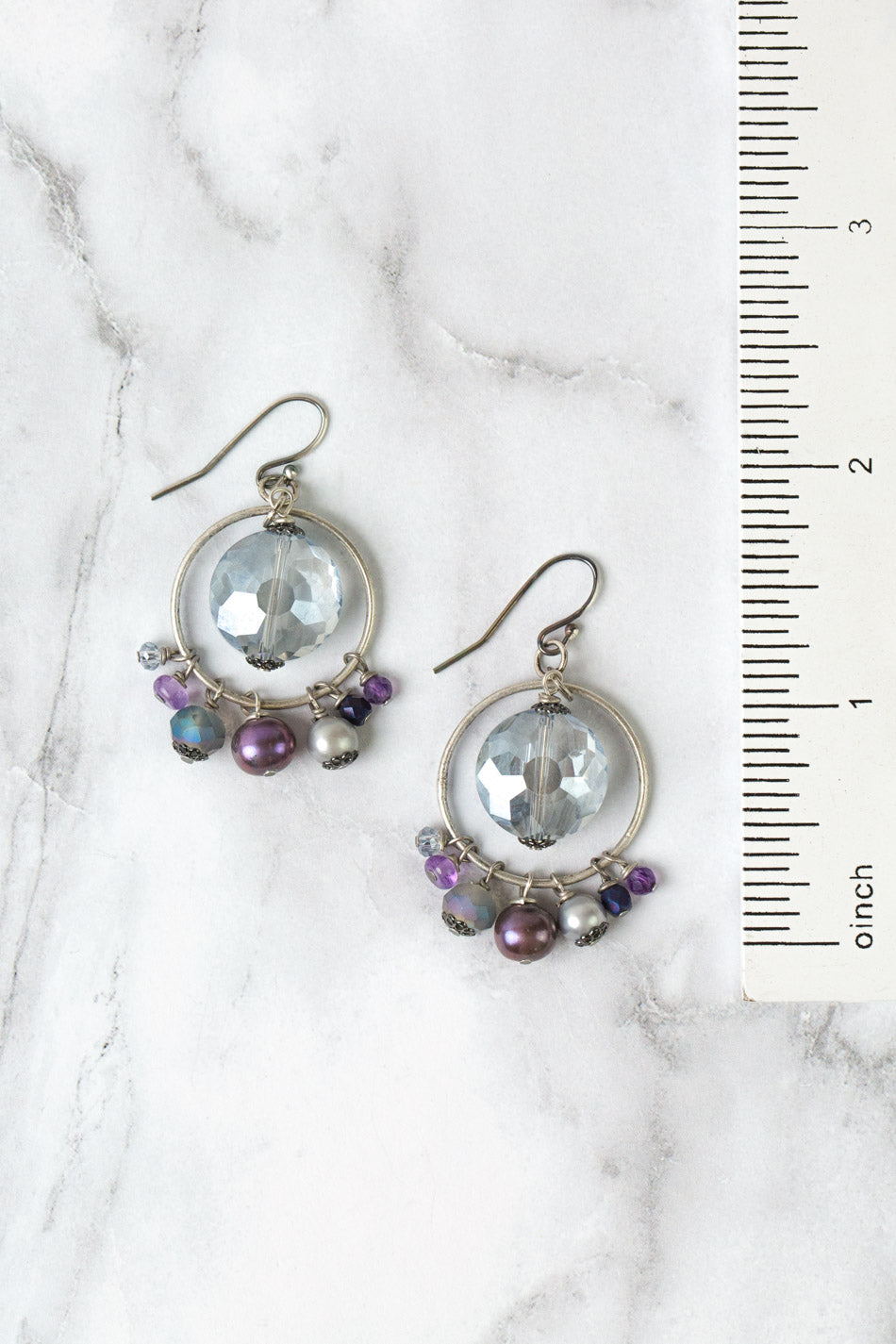 Reflections Crystal, Freshwater Pearl Statement Earrings