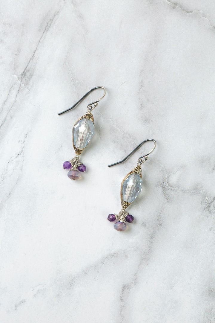 Reflections Crystal Herringbone Earrings