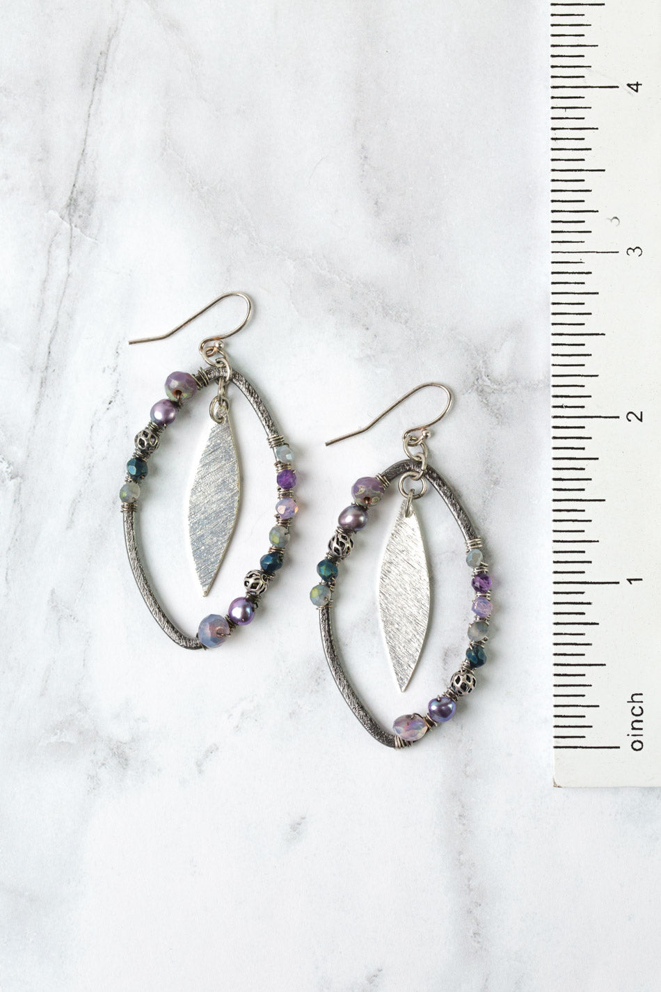 Reflections Czech Glass, Crystal, Freshwater Pearl Statement Earrings