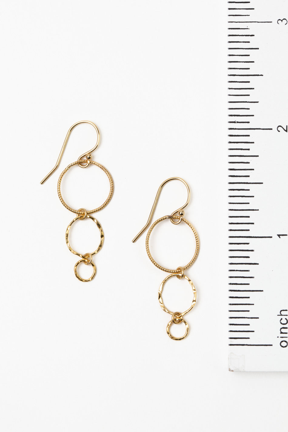 Sapphire Gold Filled Connected Circles Dangle Earrings