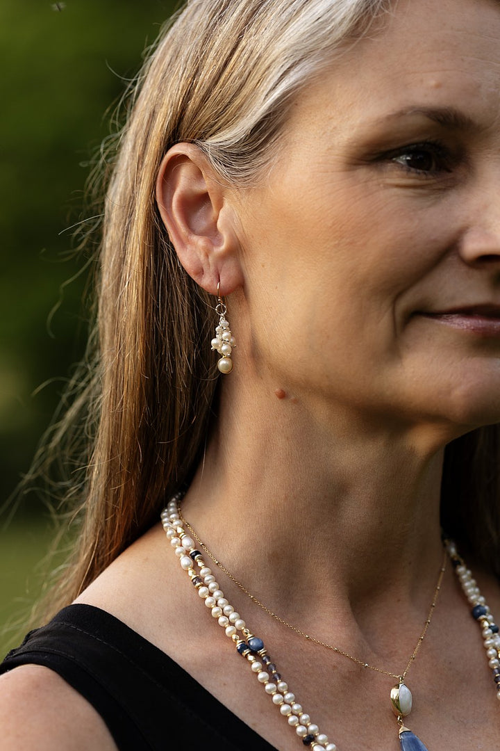 Seaside Pearl Cluster Earrings