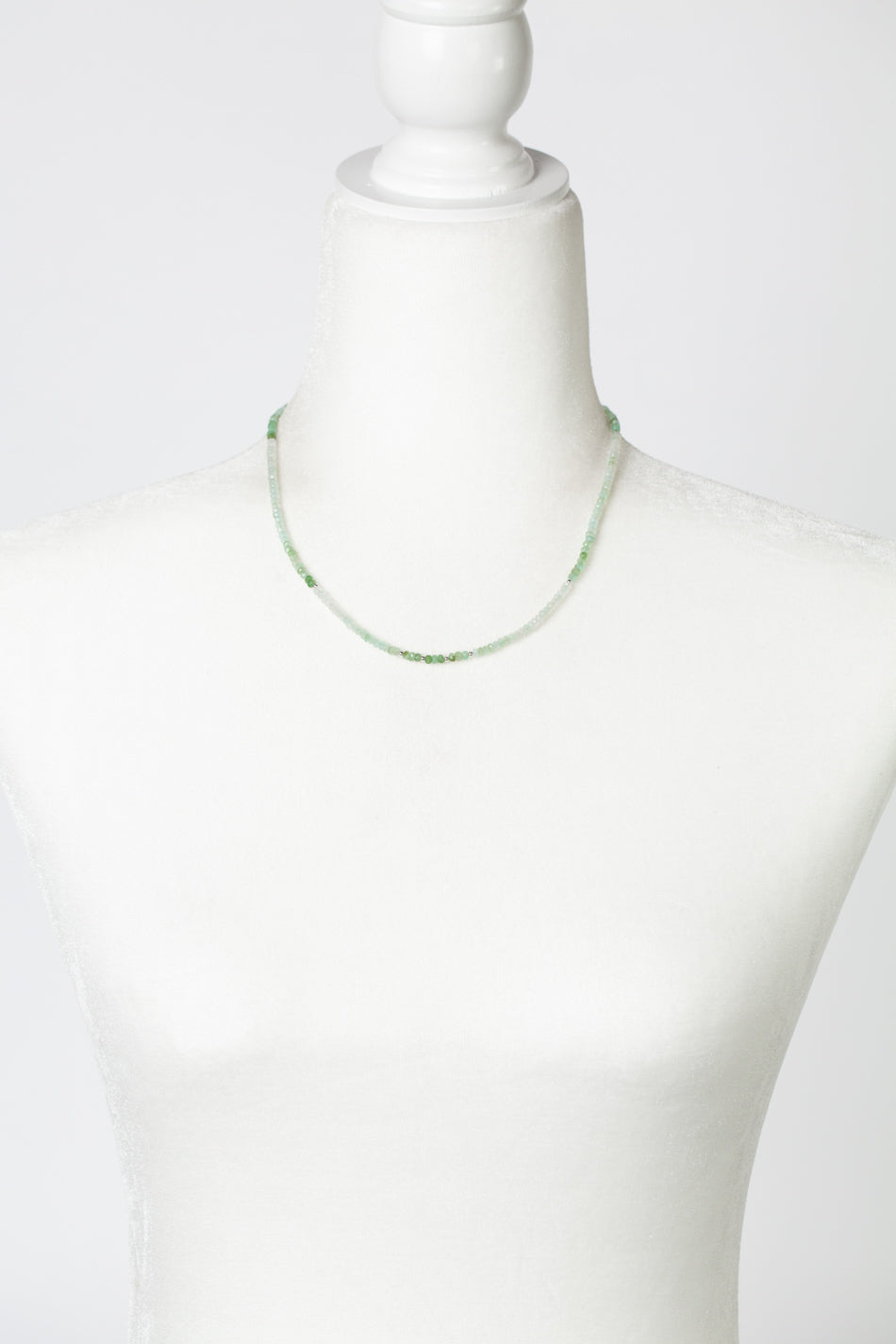 Spring Frost 17-19" Green Opal Simple Necklace